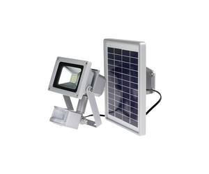 Solar LED Spot Silver Line 10W 12V 550lm, aluminum case, motion sensor 180°