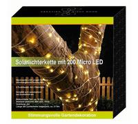 Solar-Lichterkette 200 Micro-Leds 21,9m Bianco Caldo Illuminazione da Giardino