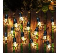 Solar-Lichterkette Lampada per Esterni Giardino 30x Lanterna Ruggine da Balcone