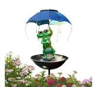 Solar Light Bird Feeder,Frog Funny Feeding Station with Stake - Birdbath Feeder Tray Patio Lamp,for Outdoor Garden Patio Lawn Backyard Courtyard Pathway Park AAA600mAH