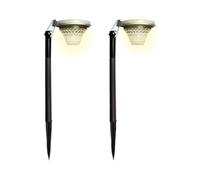 Solar Lights Outdoor, Pathway Lamp, Sandproof Warm Light Set di 2, Backyard Fence Patio Driveway Balcony Deck Landscape Walkway Yard Porch Gazebo Pool, Energy Efficient, Waterproof