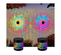 Solar Mandala Wall Lights, Colorful Mandala Solar Fence Lights