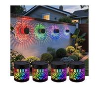 Solar Mandala Wall Lights, Colorful Mandala Solar Fence Lights