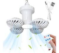 Solar Outdoor Fan, Ceiling Air Circulator, 2-in-1 Folding Lantern, 5.12x5.12x5.91 inches, Remote Control, Built-In LED Lights, Ideal for Camping Tents, Beach Trips, RV Living, Indoor Use