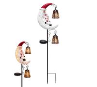 Solar Outdoor Lights - Christmas Santa Snowman, Festive Funny Half-Moon, Ga