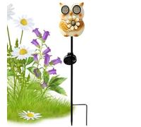 Solar Owl Light Waterproof Yard Stake Lamp Metal Garden Pathway Decor