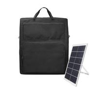 Solar Panel Bag, Double-Layer Travel Organizer, 25.51x22.01x4.49 Inches, Waterproof Padded Nylon with Multi Pockets & Shoulder Strap, for Outdoor Activities, Black