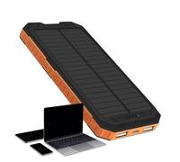 Solar Panel Charger Shell, Lightweight Charging Device with Built-in Light and Compass, Ideal for Backpacking, Hiking, Camping, Outdoor Adventures, Travel Use, 14.9x7.9x1.7cm