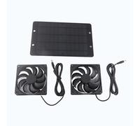 Solar Panel Fan Kit with Dual Airflow Extractor | 10W 800MA Outdoor Ventilation System for Greenhouses/Pet Houses/RVs | Monocrystalline Silicon Solar Panel with 2 Vent Fans