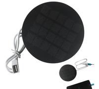 Solar Panel For Camera, 1.2W 5V Portable USB Waterproof Charging Panel, Round Solar Charger For Camping Headsets Fans Travel Home RV Roof Exterior Phone Backpacks Outdoor Power Supply