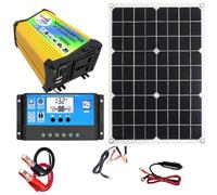 Solar Panel Kit With Battery & Inverter | 3000W Waterproof Solar Panel For Car RV Boat Motorcycle |148.5x78x35mm Home Śolar Power System Complete Kit, Šolar Inverter, Fast Charge USB Ports