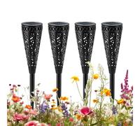 Solar Pathway Lights, 4 Piece LED Waterproof Landscape Stake Light Decor
