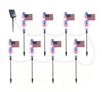 Solar Pathway Lights Outdoor, Red White Blue, Flags Lamp Design with Sturdy Build, Decorative Glow Aid with Smooth Comfort, Modern Garden Style, Accessory for Patio Yard Porch 5.71x3.94 inches