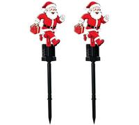 Solar Pathway Lights, Santa LED Stake Lights, Christmas Outdoor Light | Solar Garden Light, Santa Stake Lamp, LED Pathway Decor for Yard Lawn Patio Sidewalk Park Holiday Winter Party