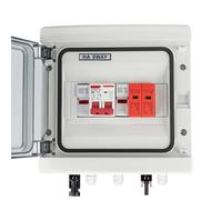 Solar Photovoltaic PV Combiner Box With Lightning Protection 1 Input 1 Out DC 500V 15A Fuse MCB SPD HT Waterproof Box IP65 8Ways(DC MCB 63A)