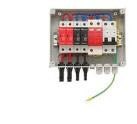 Solar Photovoltaic PV Combiner Box With Lightning Protection 2-input 1 Out DC 600V Fuse MCB SPD Waterproof 2 String Box IP65(20A DC MCB)