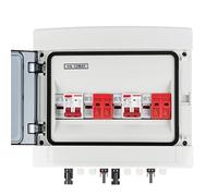 Solar Photovoltaic PV Combiner Box With Lightning Protection 2 Input 2 Out DC 500V 15A Fuse MCB SPD HT Waterproof Box IP65 12Way(DC MCB 63A)