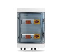 Solar photovoltaic PV Combiner Box With Lightning Protection 4 input 2 out DC 1000V Fuse MCB SPD Box IP65 24ways AUOQKQUT