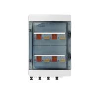 Solar photovoltaic PV Combiner Box With Lightning Protection 4 input 4 out DC 600V Fuse MCB SPD Box IP65 24ways AUOQKQUT(600V 25A MCB)