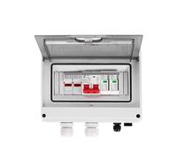 Solar photovoltaic PV DC Combiner Box Surge Lightning Protection 1 input 1 out DC 600V Fuse MCB SPD Waterproof Box IP65 MQXFCZUX(16A DC MCB)