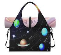 Solar Planets Borsone sportivo per donne e uomini, galassia, pianeti, weekend, borsa da notte con scomparto per scarpe, borsa a tracolla per yoga, palestra, viaggi, Colore, L, Organizer per borse