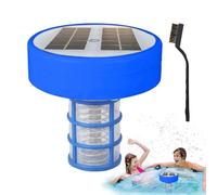 Solar Pool Ionizer, Automatic Floating Water Purifier, Solar-Powered Cleaner with Copper Ionization, Algae and Control, LED Light for Freshwater Saltwater Pools, Copper