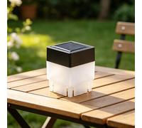 Solar Post Cap Light 5x5x7cm Lampada esterna | Questa luce solare illumina automaticamente la recinzione del giardino con una calda luce dal tramonto all'alba.