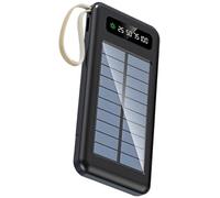 Solar Power Bank 10000 mAh, caricatore esterno con cavi integrati, porte USB multiple, indicatore LED, torcia elettrica, certificato CE FCC