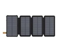 Solar Power Bank 20000 mAh con 4 pannelli solari - Caricatore portatile impermeabile IP65 - Ricarica rapida USB e USB-C - Powerbank per iPhone, Samsung - Camping, Outdoor, Emergenze - QuickPrep