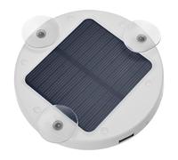 Solar Power Bank 5200 mAh con supporto a ventosa per finestra, caricatore portatile rotondo per telefoni cellulari, alimentatore di emergenza leggero sottile, batteria esterna USB universale, bianco
