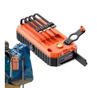 Solar Power Bank - Caricabatterie portatile da 20000 mah per viaggi, Camping with Hand Crank, Sos Strobe Flashlight, Built-In Cables for Mobile Devices, Outdoor, Abs, Compact Travel and Use