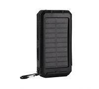 Solar Power Bank, Dual USB 10000mAh Outdoor Carica veloce Custodia per banca di alimentazione solare mobile Kit fai da te con bussola(Nero + Nero)