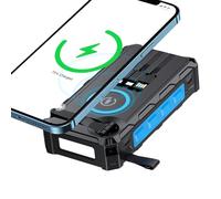 Solar Power Bank - Solar Charger - Hand-Cranked Power Bank With LED Light | Foldable Wireless Powerbank Built-In SOS Alarm Function And Compass For Cyclists Men Fishing Hiking, Women