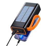 Solar Power Bank - Solar Charger Power Bank - Portable Cell Phone Charger, High-Capacity External Battery Pack With Solars Panel For Camping, Hiking, Travel For Smartphones, Tablet, USB Devices