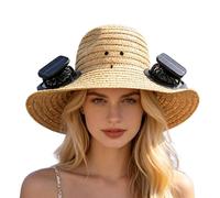 Solar Power Hat Fan, Wide Brim Ricaricabile Cap, 1 Pezzo Unit Power Airflow Radiant Shielding Mastery Ergonomic Chassis for Fishing Summer Camping Garden Yard Hiking Work Travel