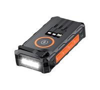 Solar Powerbank - Foldable Wireless Powerbank Built-In SOS Alarm Function and Compass | Hand-Cranked Power Bank with LED Light For Cyclists Fishing Hiking