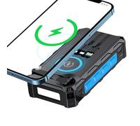 Solar Powerbank - Foldable Wireless Powerbank Built-In SOS Alarm Function and Compass | Hand-Cranked Power Bank with LED Light For Cyclists Fishing Hiking