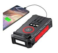 Solar Powerbank - Hand-Cranked Power Bank with LED Light, Foldable Wireless Charging Station with Built-In SOS Alarm, Compass Navigation Tool, Portable Battery for Cyclists Fishing Hiking