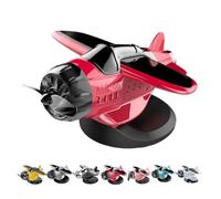 Solar Powered Airplane Shaped Car Ornaments, Dashboard Ornament Solar Powered Aircraft Model, Cars Interior Center Console Rotating Small Airplane (Red)