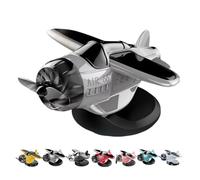 Solar Powered Airplane Shaped Car Ornaments, Dashboard Ornament Solar Powered Aircraft Model, Cars Interior Center Console Rotating Small Airplane (Grey)