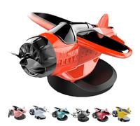 Solar Powered Airplane Shaped Car Ornaments, Dashboard Ornament Solar Powered Aircraft Model, Drifting Rotating Airplane Ornaments for Car Interior Dashboard Accessories (Orange)
