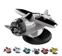 Solar Powered Airplane Shaped Car Ornaments, Dashboard Ornament Solar Powered Aircraft Model, Drifting Rotating Airplane Ornaments for Car Interior Dashboard Accessories (Gray)
