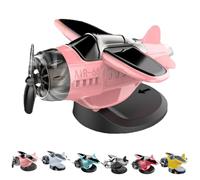 Solar Powered Airplane Shaped Car Ornaments, Dashboard Ornament Solar Powered Aircraft Model, Drifting Rotating Airplane Ornaments for Car Interior Dashboard Accessories (Pink)