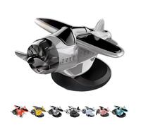 Solar Powered Airplane Shaped Car Ornaments, Light Activated Car Dashboard Ornament, Motion Activated Interior Center Console Rotating Small Airplane Drift Accessories (gray)