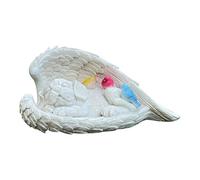 Solar-Powered Angel Wing Puppy Statue - Sleeping Dog Angel Garden Decor With Automatic LED Lights | Hand-Painted Outdoor Decorative Ornament For Pet Mementos And Memorials | Weather-Resistant Puppy