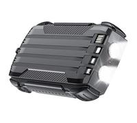 Solar Powered Banca di Ricarica 30000Mah, Grande Capacità Carica Rapida Portatile Power Unit Con Doppia Torcia Led Per Attività All'Aperto, Colore Scuro