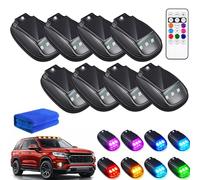 Solar Powered Car Roof Strobe Light, Waterproof 8 Colours Smart Sensing Marker RGB Light, Solar Lights with Motion Vibration Sensor, For Motorcycles, Cars and Trucks (8pc)