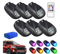 Solar Powered Car Roof Strobe Light, Waterproof 8 Colours Smart Sensing Marker RGB Light, Solar Lights with Motion Vibration Sensor, For Motorcycles, Cars and Trucks (6pc)