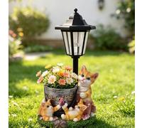 Solar Powered Cat Resina Statua Outdoor Garden Decor Impermeabile PER Americano