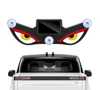 Solar Powered Evil Eye Car Light - Dynamic LED Warning Design, Waterproof Universal Sticker | Decorative Windshield Light For Car, Motorcycle, SUV, RV, Home Window, Party Decoration Use
